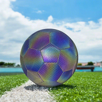 prêt pour la partie avec votre ballon de foot fluorescent