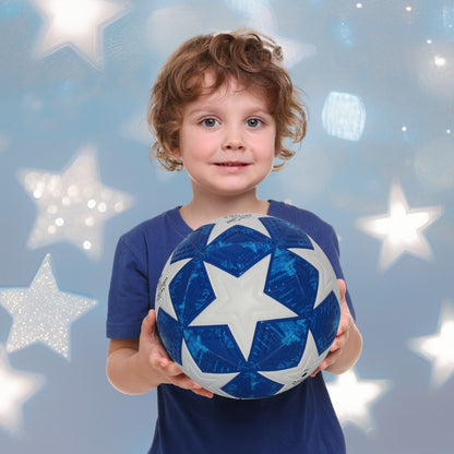 ballon foot bleu et blanc de taille 4 idéal pour les enfants de 4-9ans