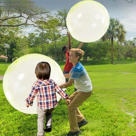 ballon gonflable géantpour petit enfant 3 ans et adolescent camping jaune