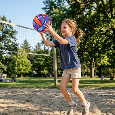 jouer avec notre ballon volley léger , doux et sécuritaire rend l'activité physique amusant