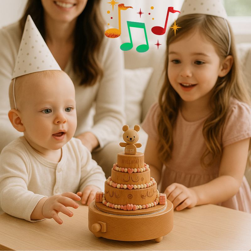  boite a musique enfant en forme de gâteau d'anniversaire le cadeau parfait