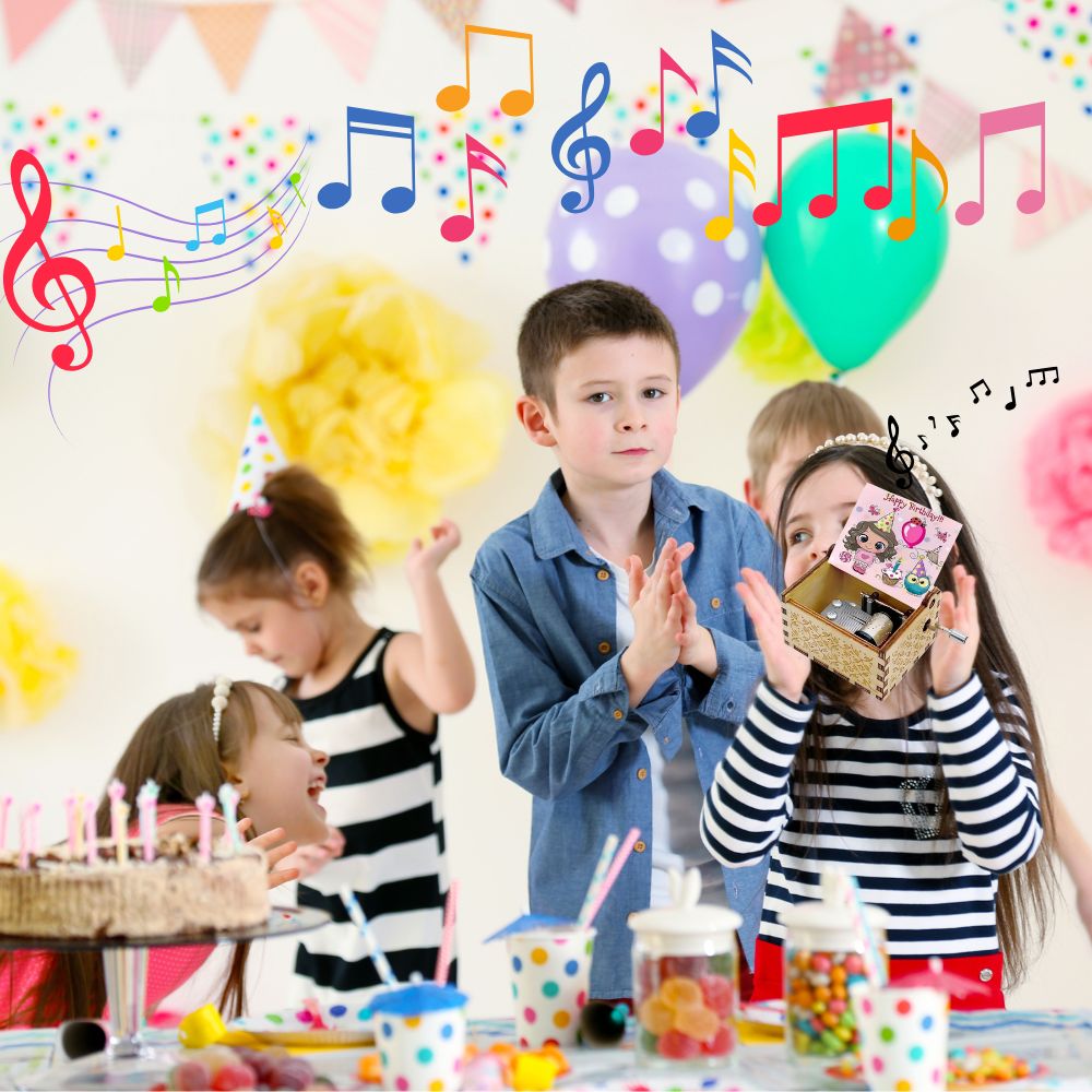 Boite a musique en bois  chanson d'anniversaire
