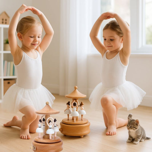 joli boite a musique enfant fabriquée en bois à la main ballerine carrouselle
