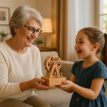 une grand-mère donne à sa petite-fille sa boite a musique de son enfance  héritage émotionnelle.