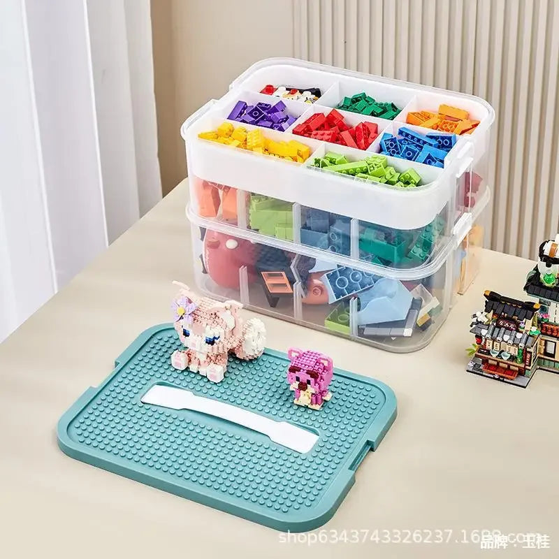 boite en plastique avec compartiments pour blocs Lego double