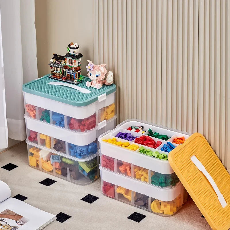 boite en plastique avec compartiments pour blocs Lego