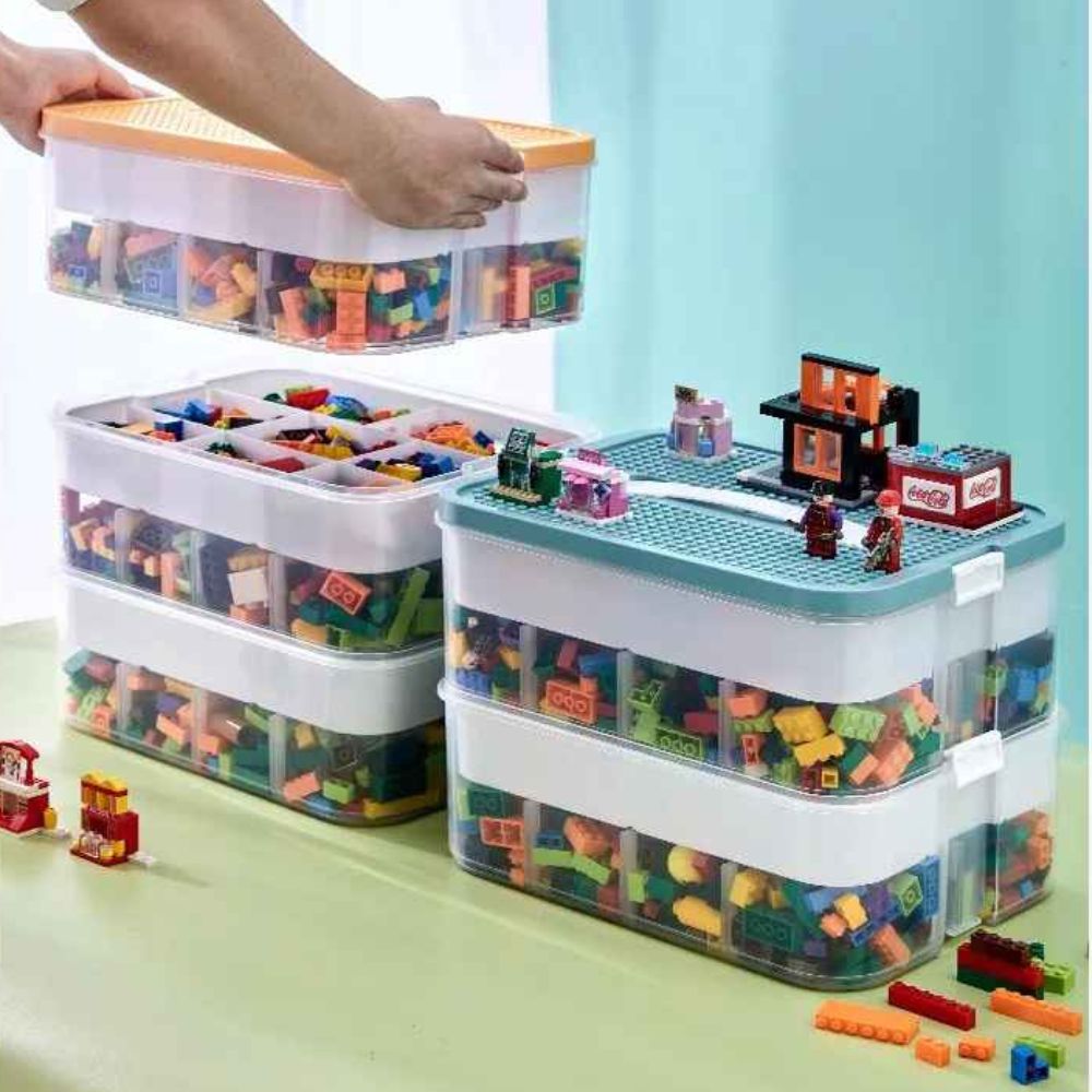 organiser la salle de jeux éducative avec boite en plastique