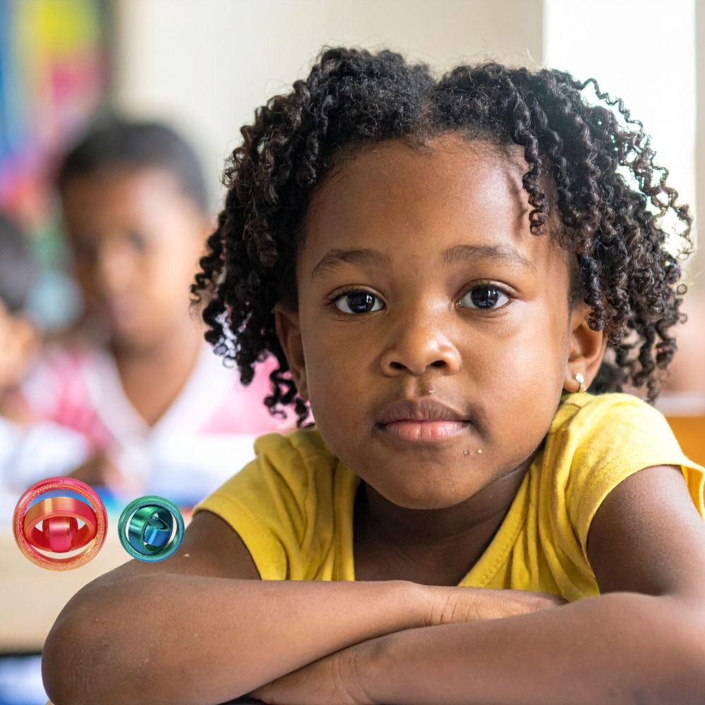 enfant utilise sa boule anti stress silencieuse en classe pour se concentrer
