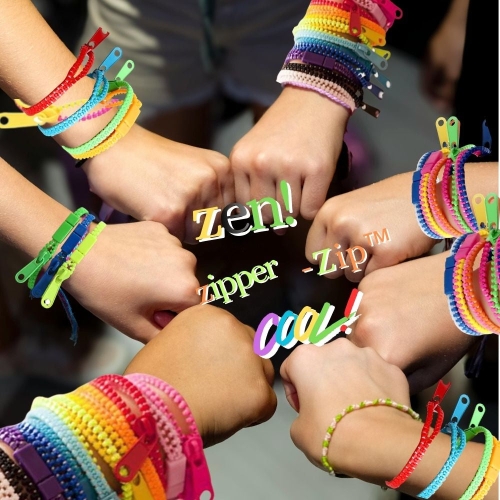 bracelet anti stress zip zipper pour tous les enfants cools sur la cour d'école 