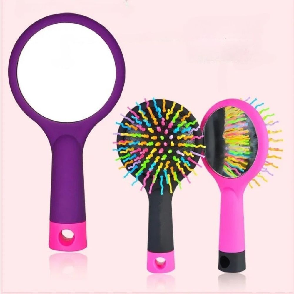 brosse à cheveux | Brosse Arc-en-ciel et miroire Magique ✨