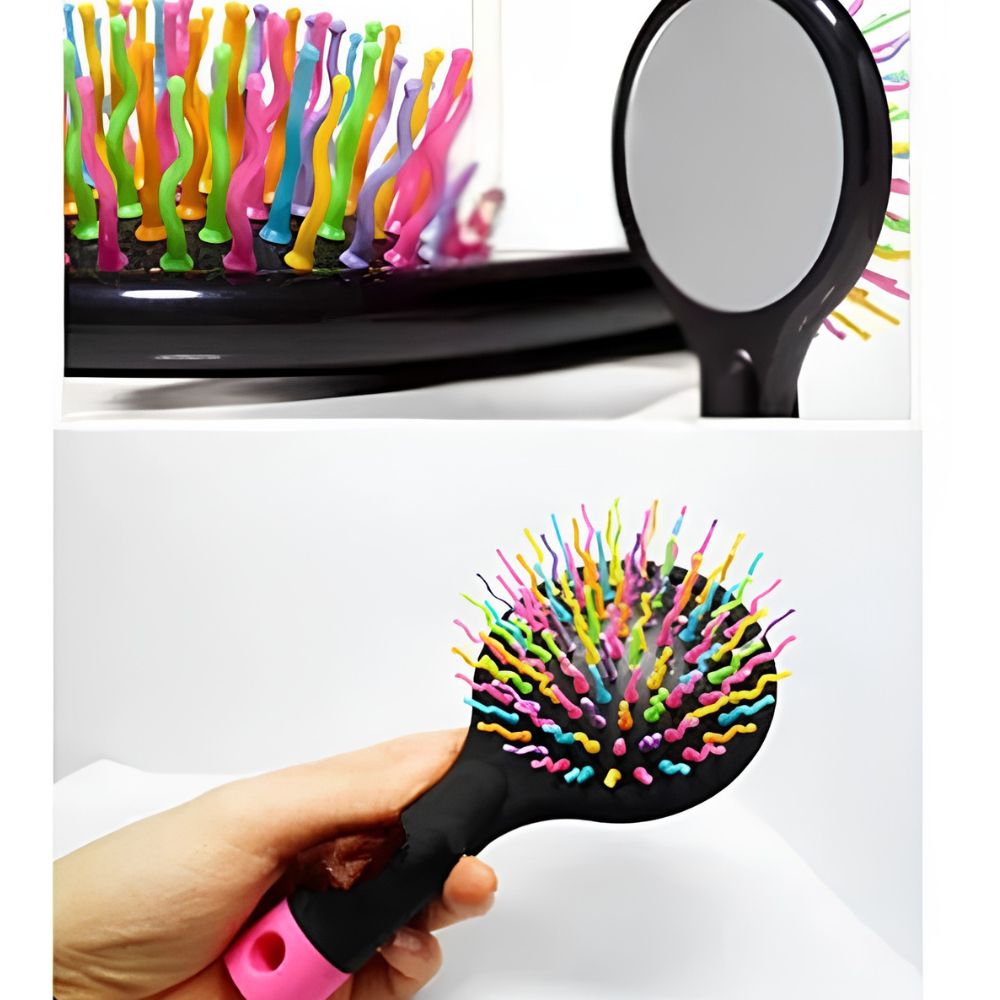 brosse à cheveux | Brosse Arc-en-ciel et miroire Magique ✨