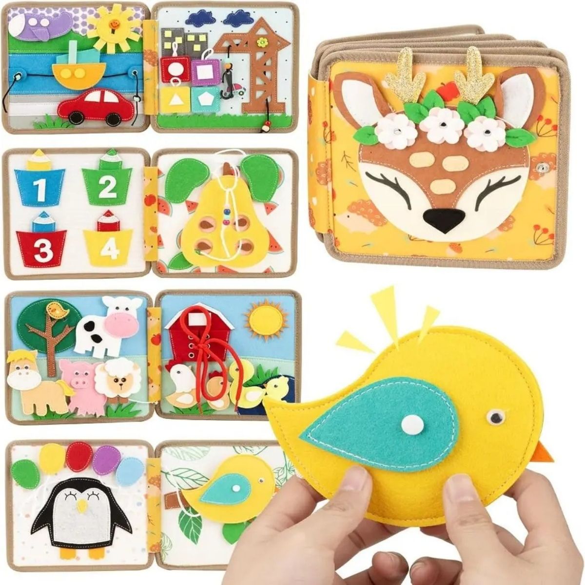 BUSY BOARD: Livre Montessori: La petite biche enfant 2 à 6ans📚🦌 - JEUX - FOCUS