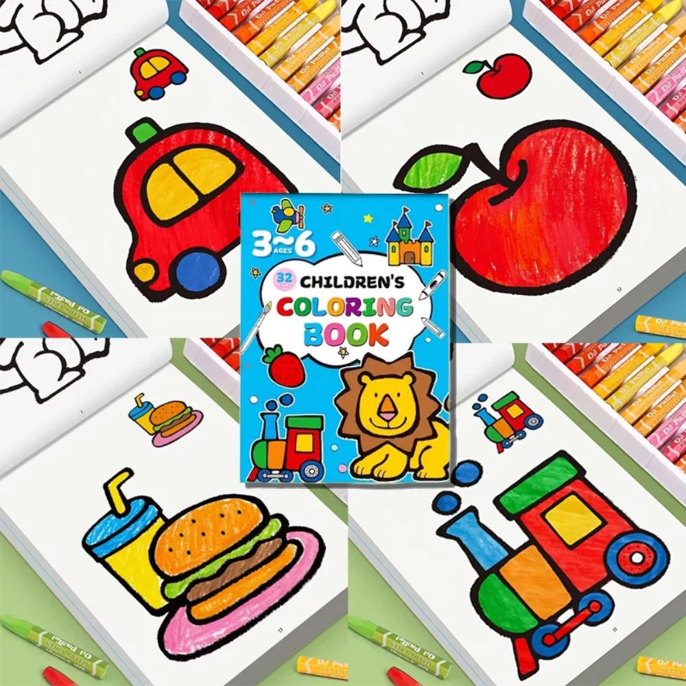 cahier de coloriage pour petits enfants de 3-6ans, activité de détente cahier bleu