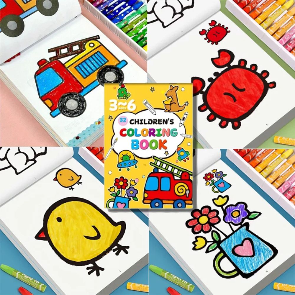 cahier de coloriage pour petits enfants de 3-6ans, activité de détente cahier Jaune