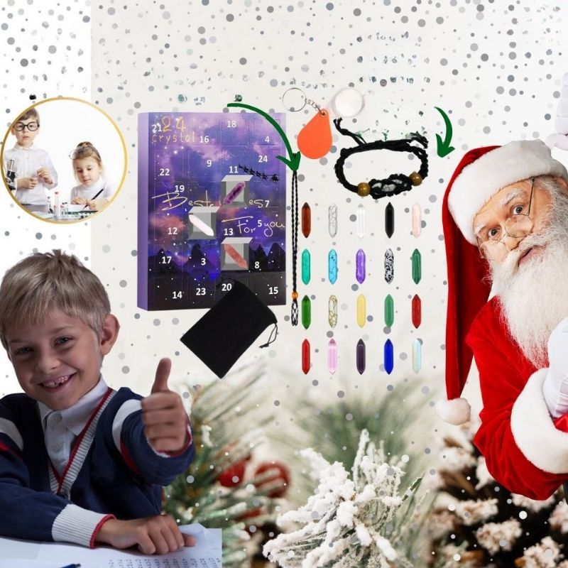 calendrier de l avent de Noël  collectionner des pierres, roches et cristaux 