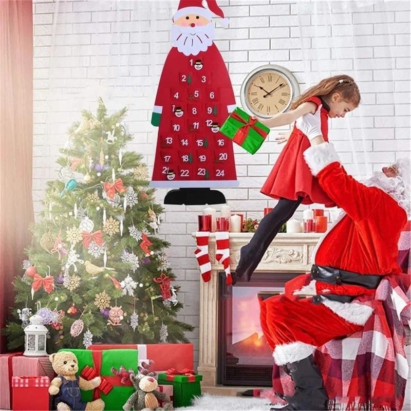 aidez son enfant à attendre Noël calendrier de l'avent à remplir en feutre à suspendre n'importe où