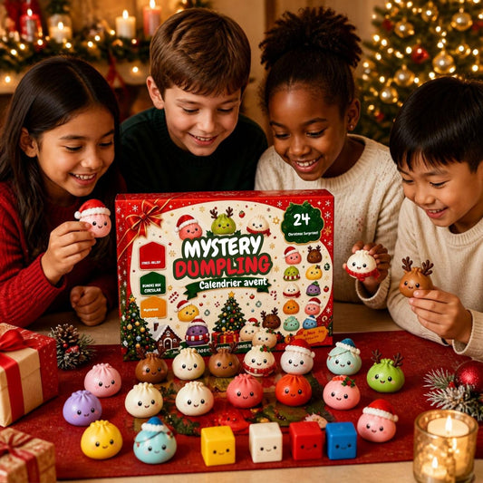 calendrier de l'avent enfant 2026 rempli de 24 dumplings squishys surprises
