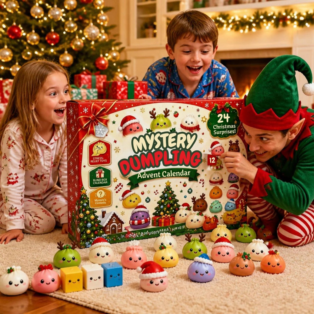 un lutin essaie de trouver la porte du jour dans le calendrier de l'avent enfant 2026 