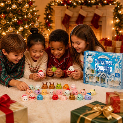 des enfants la veille de Noële avec les 23 premières surprises du calendrier de l'avent