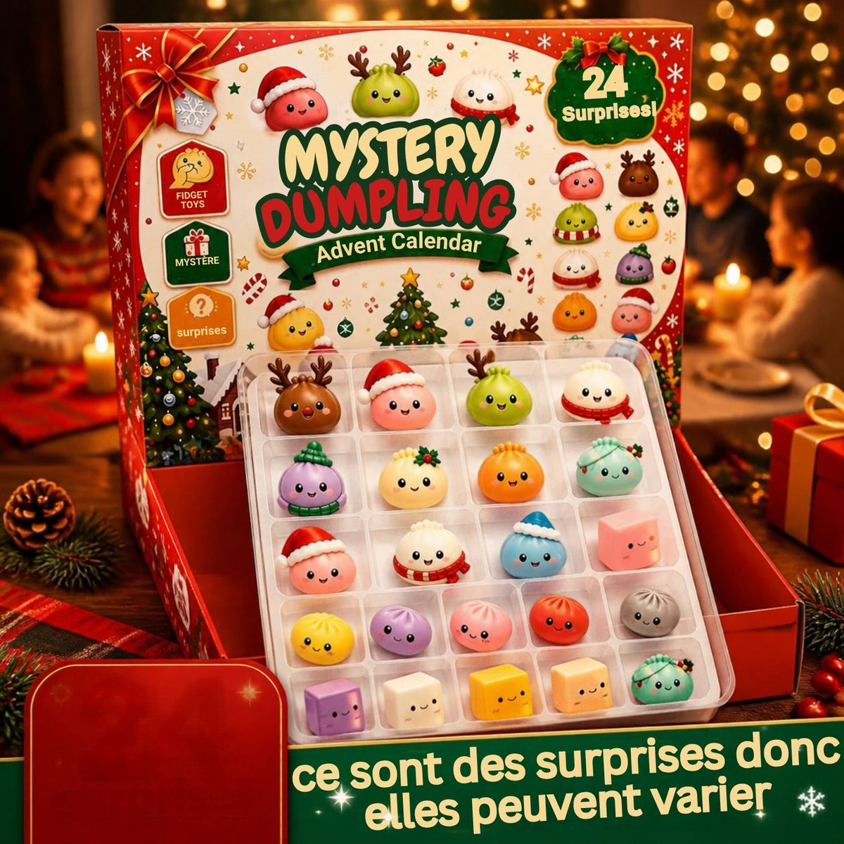 calendrier de l'avent enfant 24  dumplings squishys  surprises