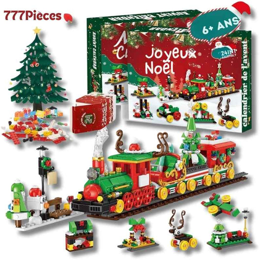 le calendrier de l'avent enfant du village du Père Noël et du train du nord