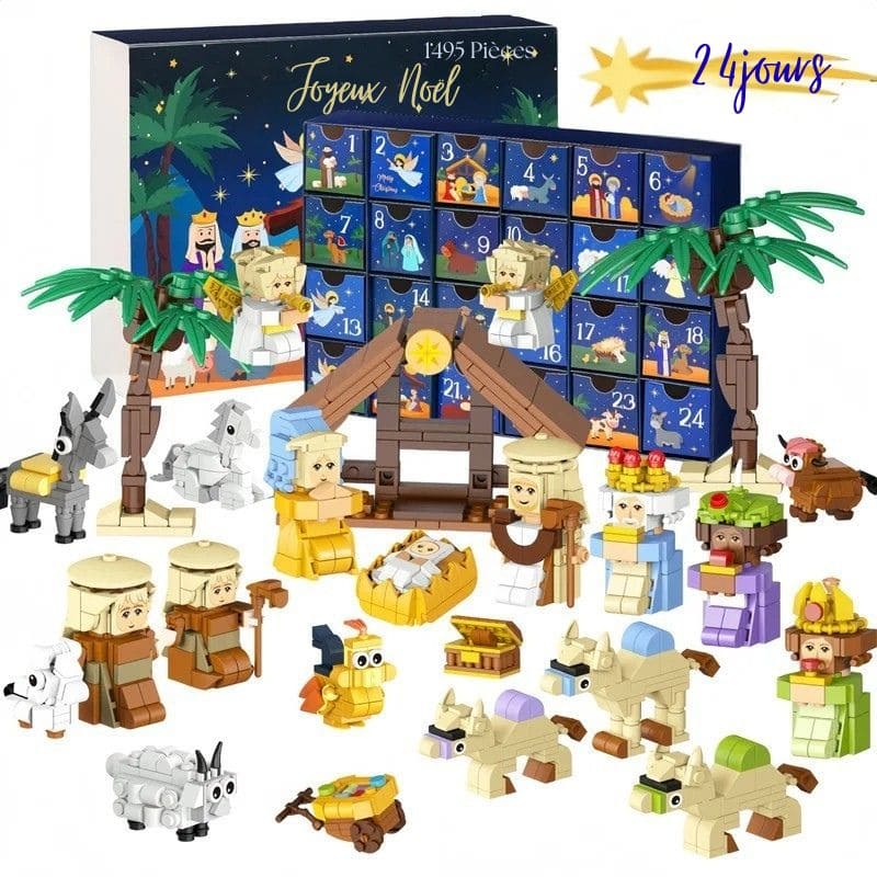 Excellent choix de calendrier de l'avent enfant pour parler de la nativité et de l'histoire de Jésus, la crèche