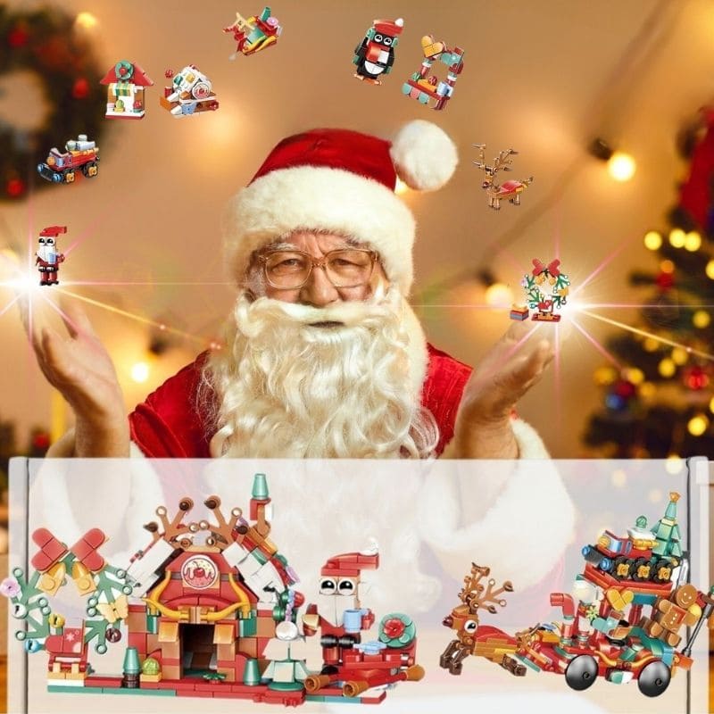 Père Noël mets de la maie dans le calaendrier de l'avent blocs de construction 12 petits modèles=un gros modèle