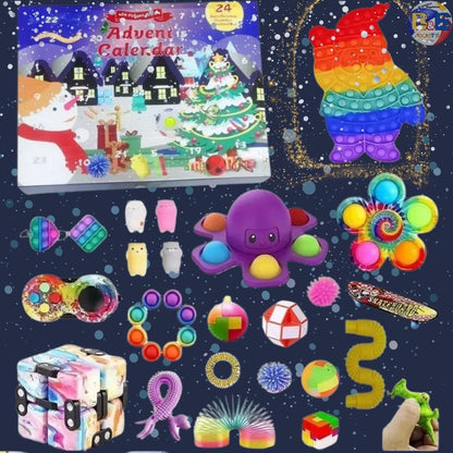 Calendrier de l'Avent avec des jouets anti stress et des Pop It🎅🪀