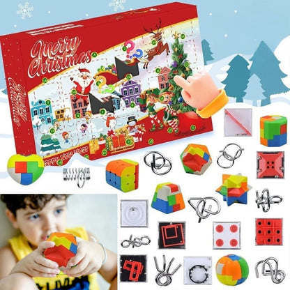 calendrier de l'avent enfant 24 jours décompte avant Noël rempli de mini puzzle 3d