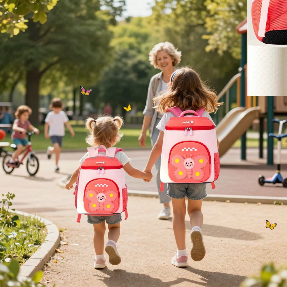 cartable Maternel léger et joli papillon rose et adapté aux filles et aux garçons 3-8 ans  
