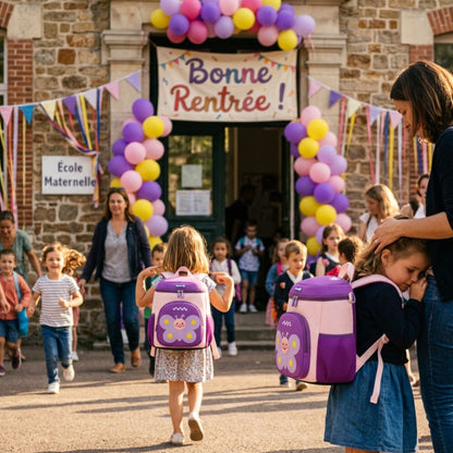 cartable Maternel léger et joli violet papillon   filles   3-8 ans  