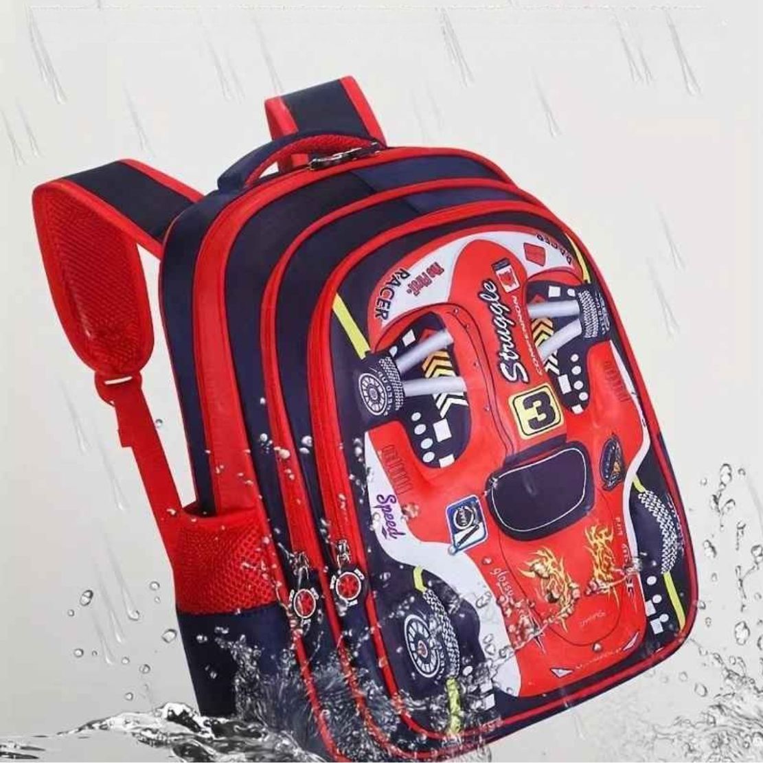 cartable cp garçon voiture  de course imperméable