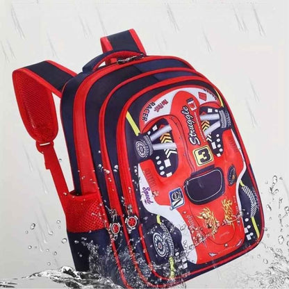 cartable cp garçon voiture  de course imperméable