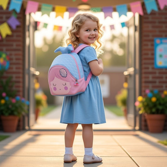 cartable fillette maternelle la petite sirène bleue et rose le sac a dos magique