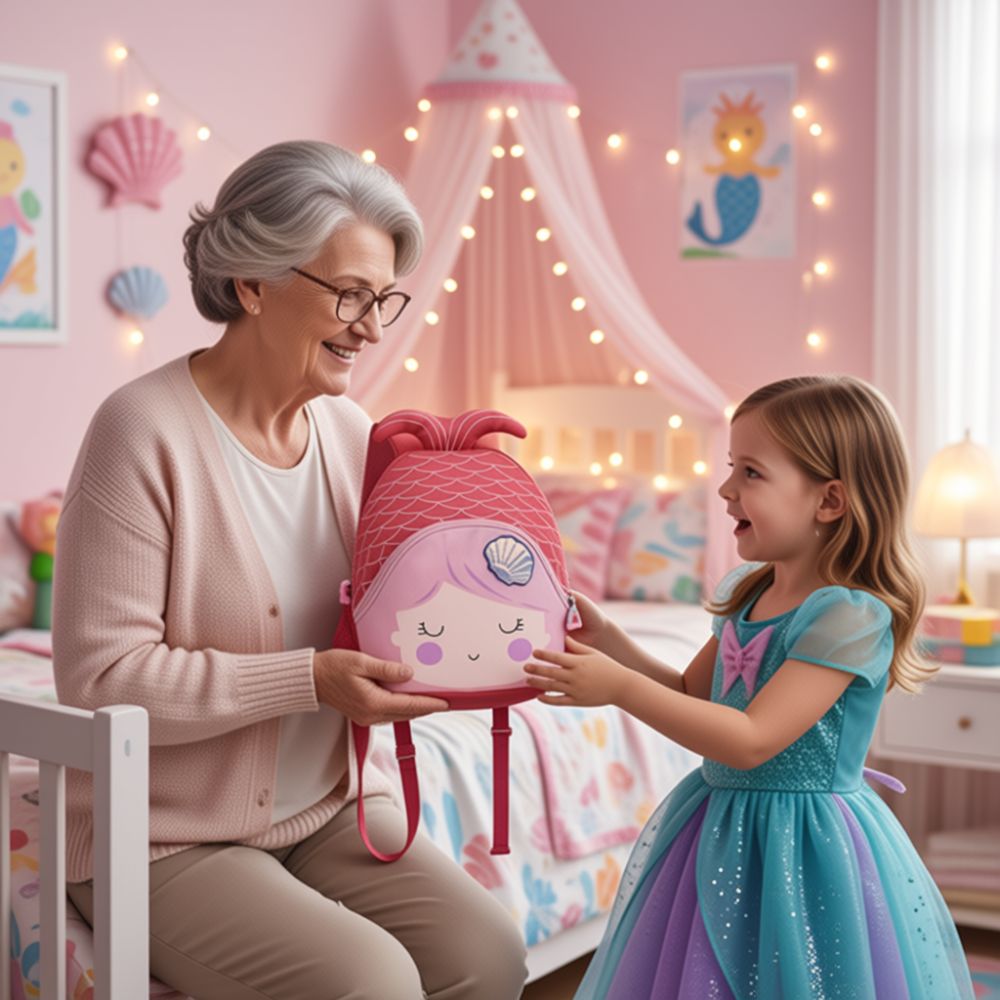cartable fillette maternelle la petite sirène   saumon rosé le sac a dos fait le plus beau cadeau