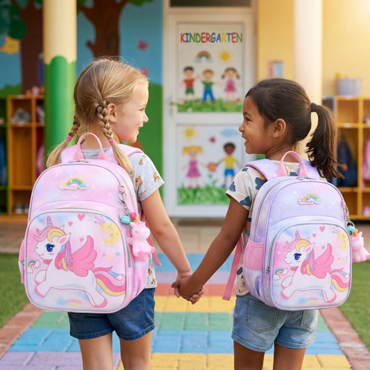 cartable maternelle fille solide et léger mauve ou rose pour petite princesse