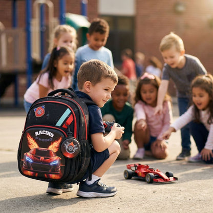 cartable pour garcon maternelle des gars de 5 ans fan de voiture de course