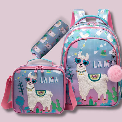  cartable fille CP lama douceur 3 morceaux
