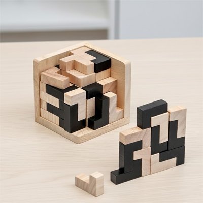 Casse tête en bois 2 couleurs plus facile pour les débutant et esthétique