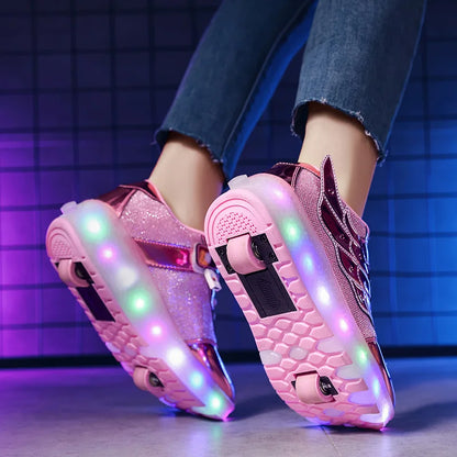 les chaussures à roulettes, roller enfant pink power les préférés des petites filles