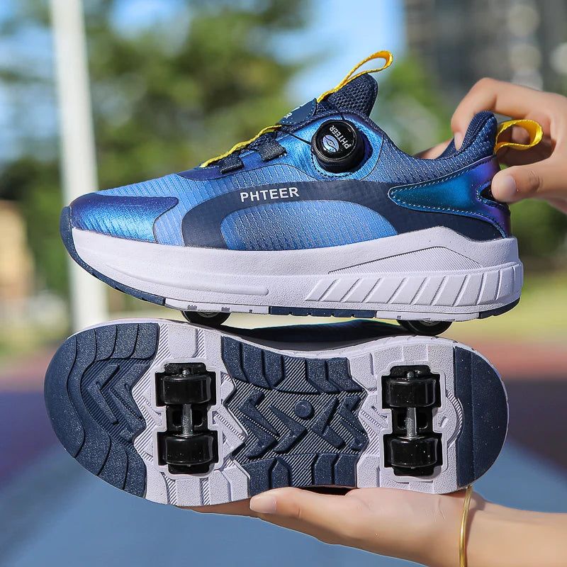 chaussure à roulette double  roulement de bonne qualité  sécuritaire