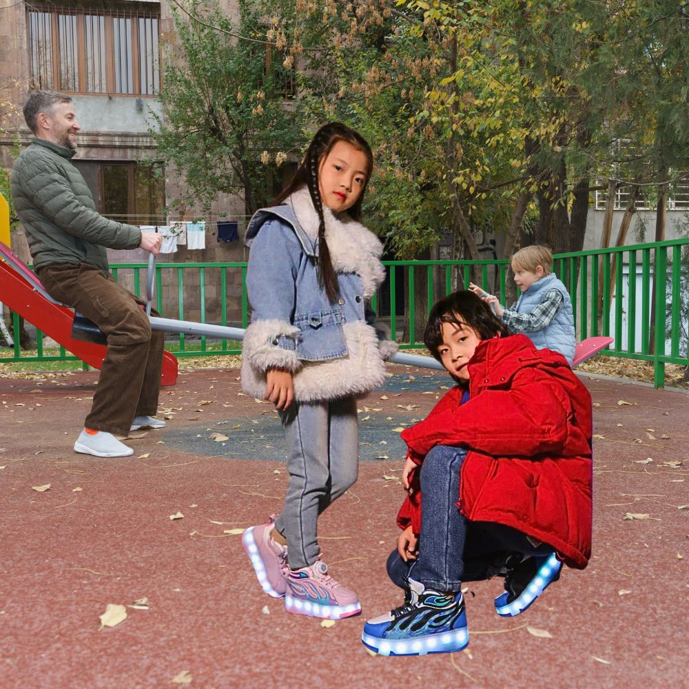 chaussures à  roulettes idéales pour aller à l'école, retirer ses roues et les remettre facilement