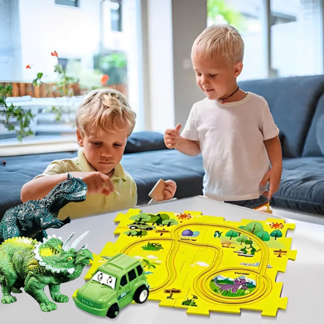 circuit  voiture enfant dinosaure 3ans et 4ans