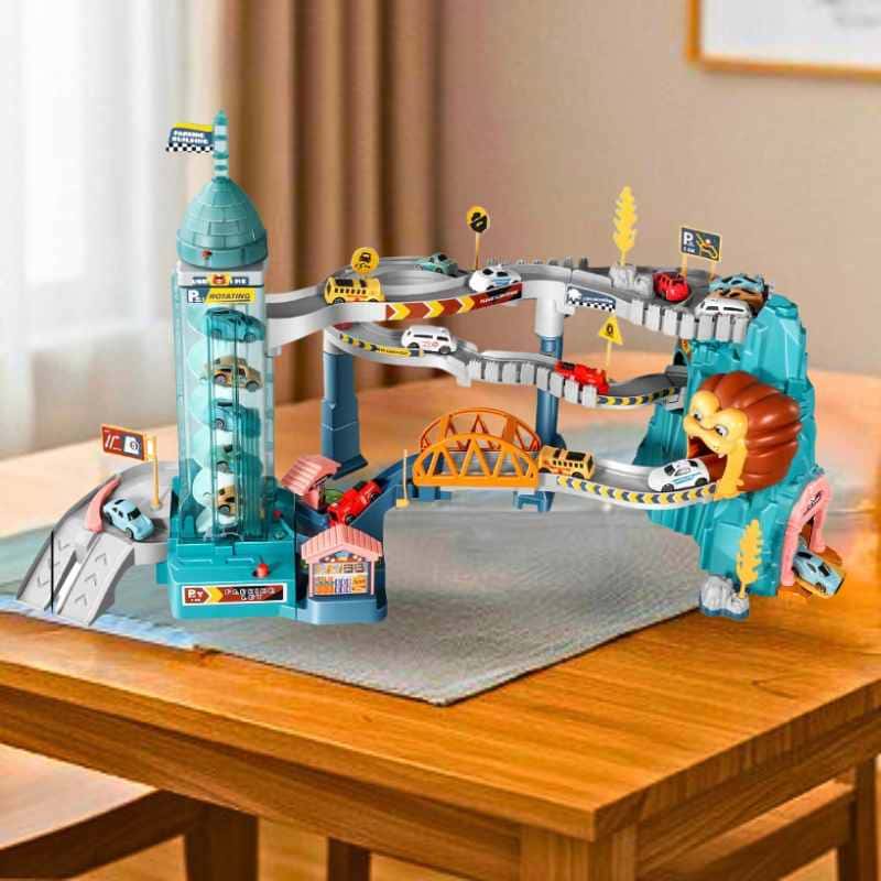 jeu favori des garçons de 5 ans et pluis le circuit voiture enfant du roi lion avec ascenceur