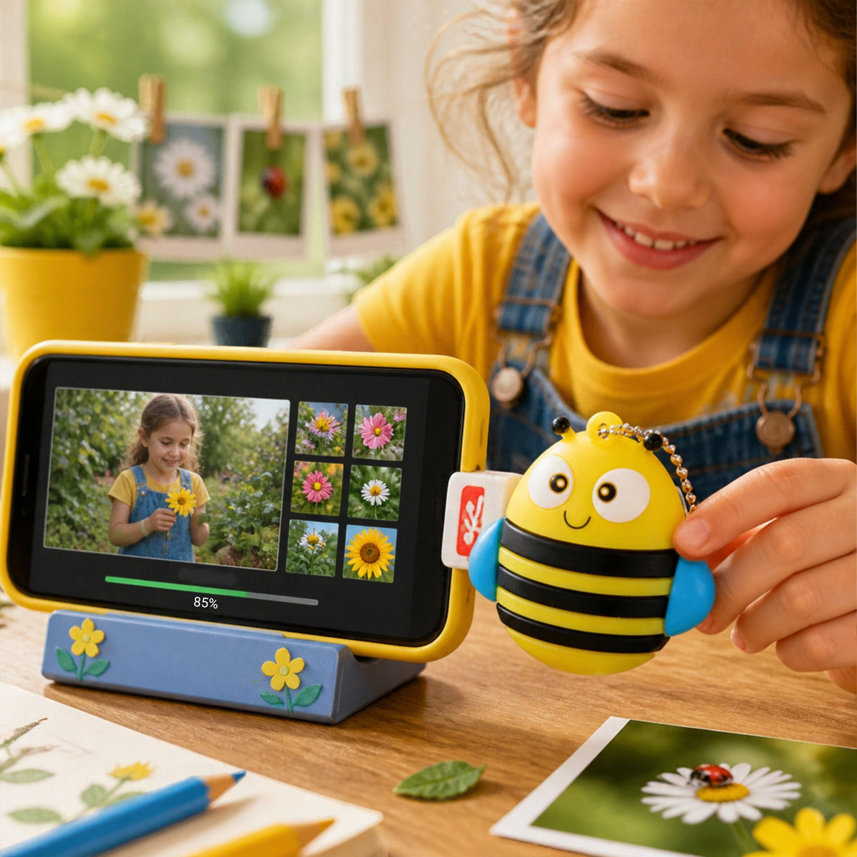 clé USB FUNKES™ en forme de abeille jaune et noir