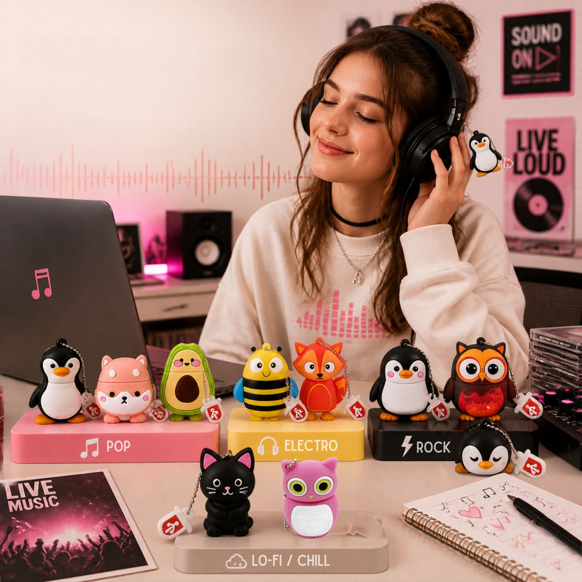 clé USB colorée amusantes toutes différentes pour une meilleur organisation visuelle