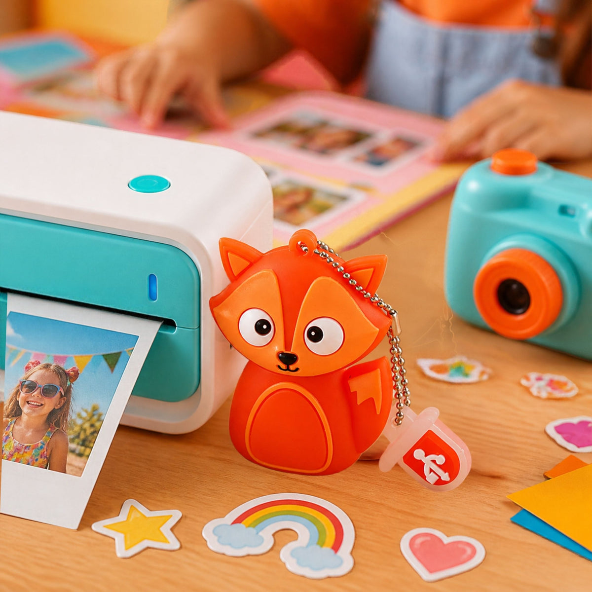 clé USB en forme de renard orangé