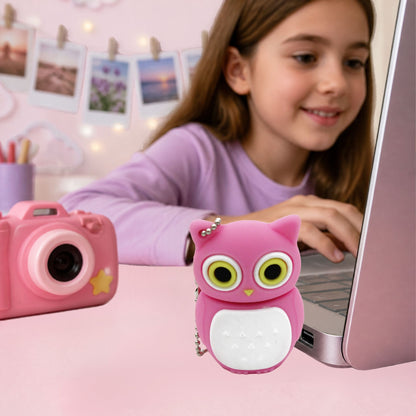 clé USB en forme de hibou rose
