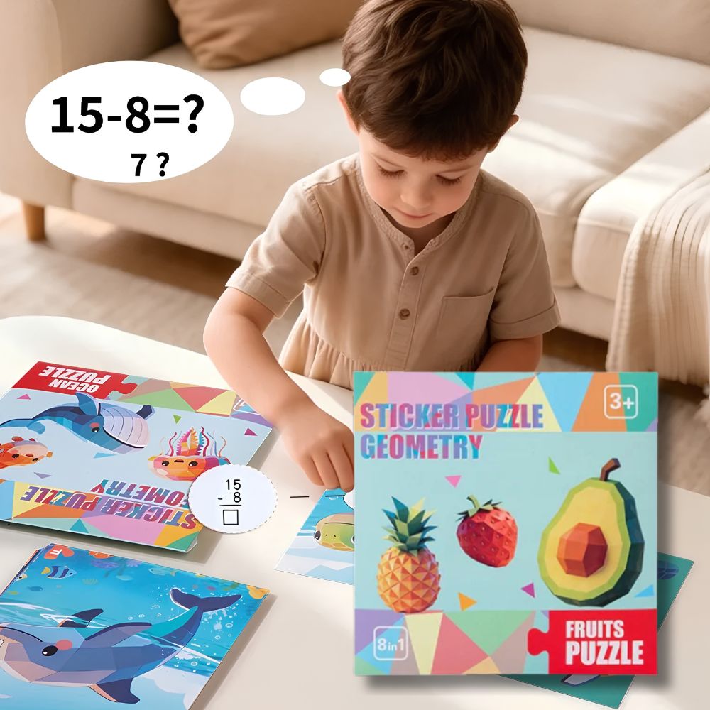 coloriage magique addition par numéro, peinture avec sticker, enfant  3-7ans sticker Book puzzle sujet: Fruits . 