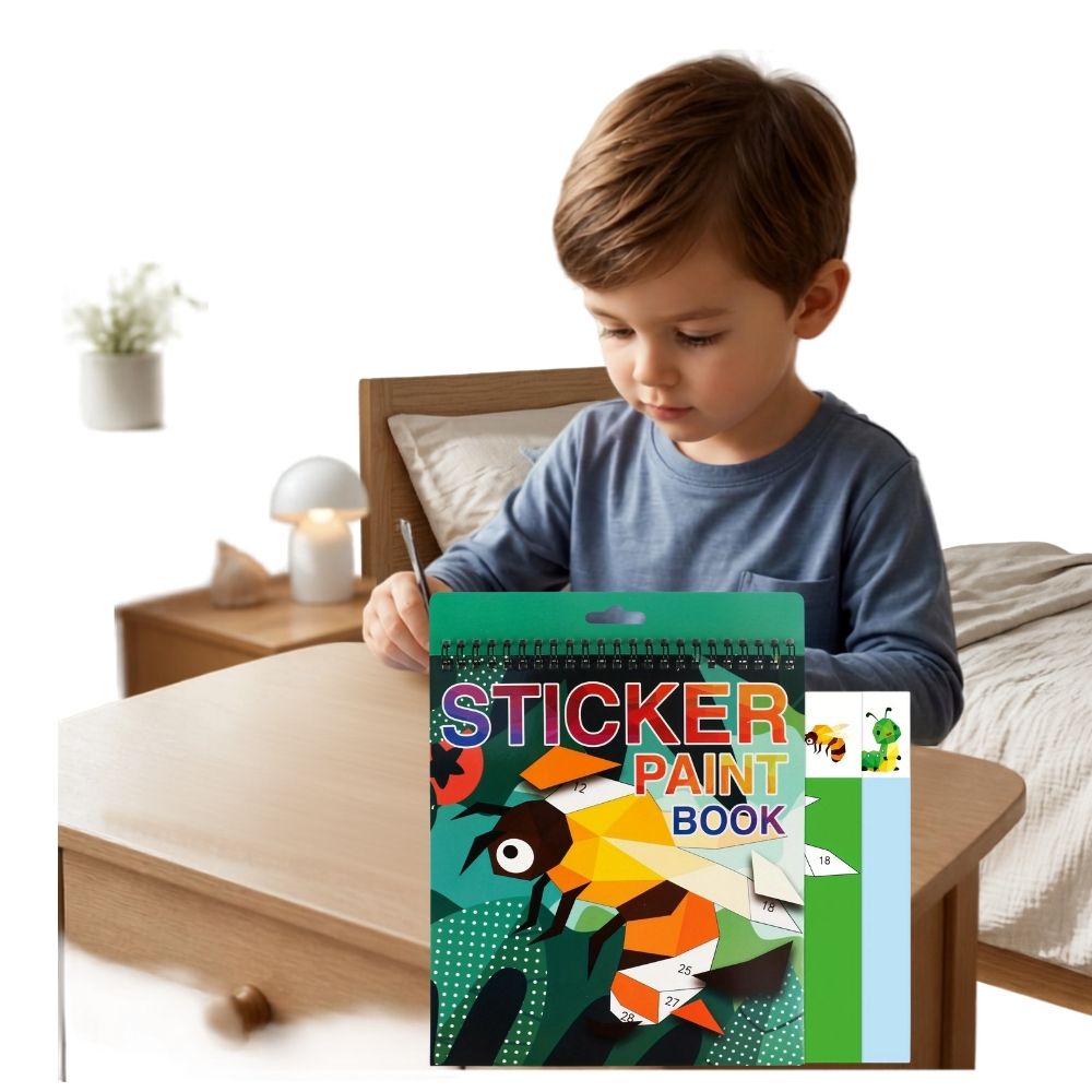 coloriage magique maternelle  coller des stickers numérotés créer et apprendre à compter. les Insectes